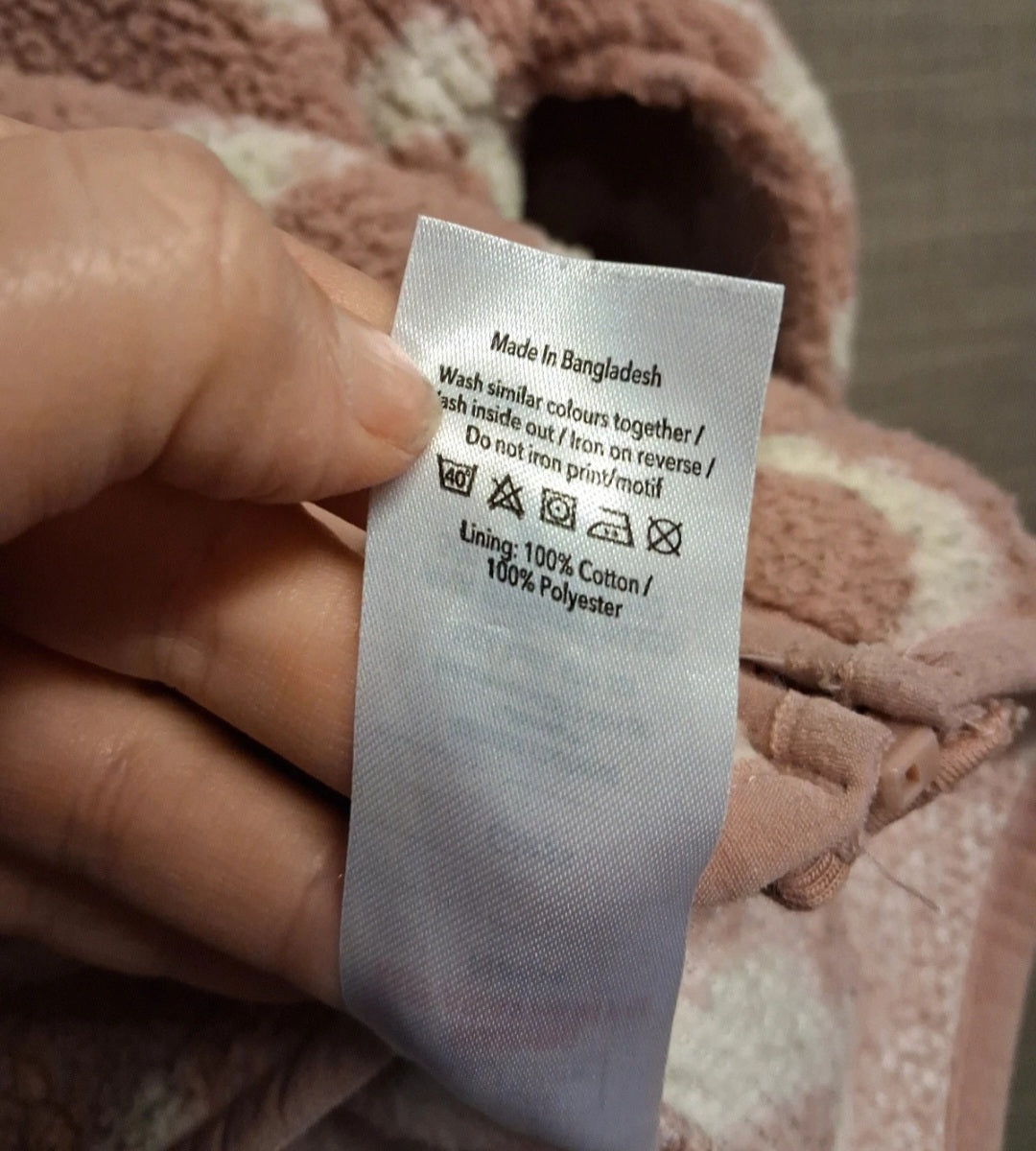 George Girls Pink Floral Fleece Full Zip Jacket Age 6-7 Years
