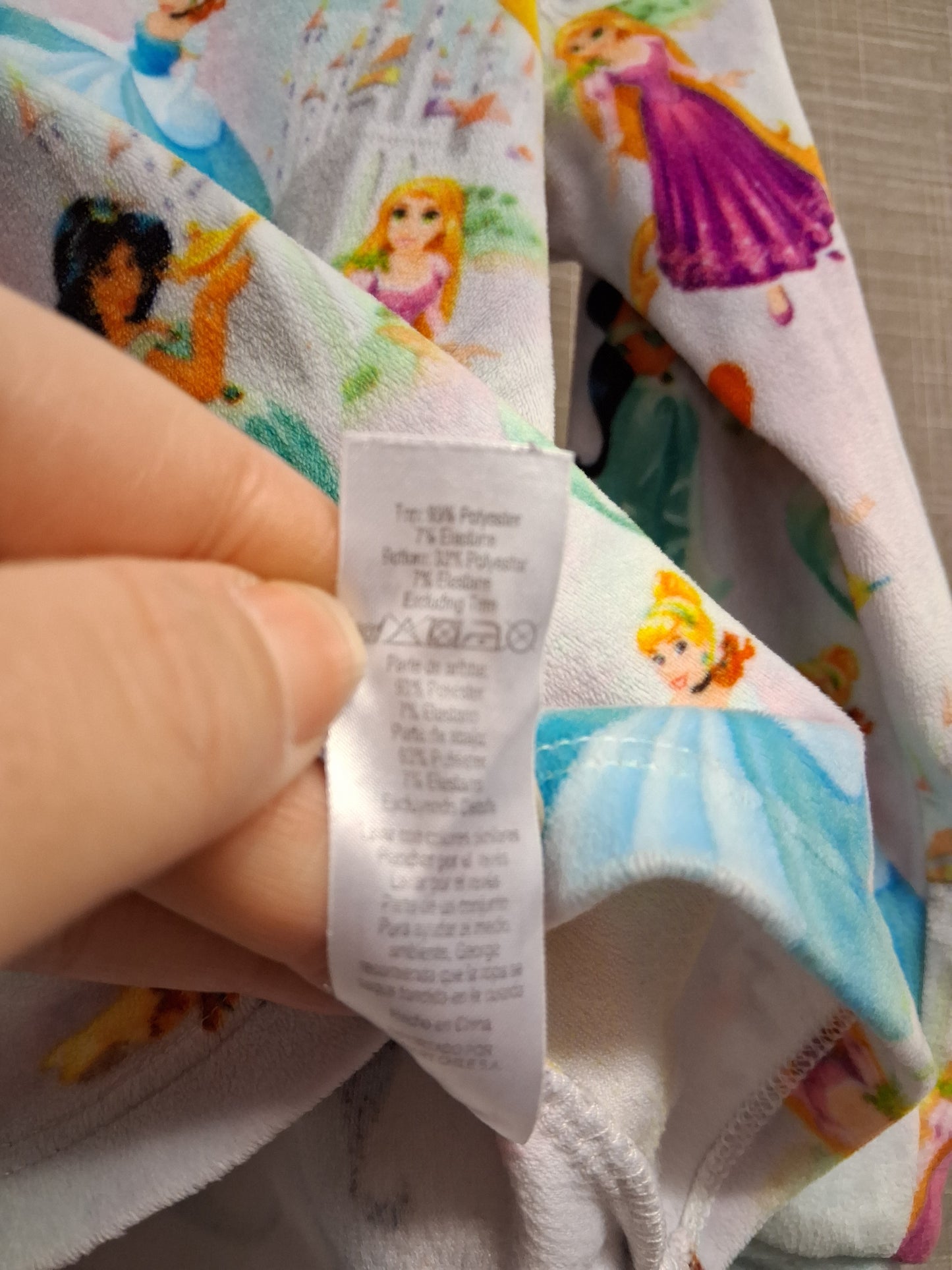 George Disney Princesses Girls Soft Plush Pyjamas PJs Set Age 2-3 Years Multicolour