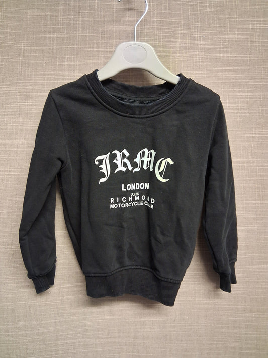 John Richmond Black Crew Neck Sweater Long Sleeve Age 2 Years
