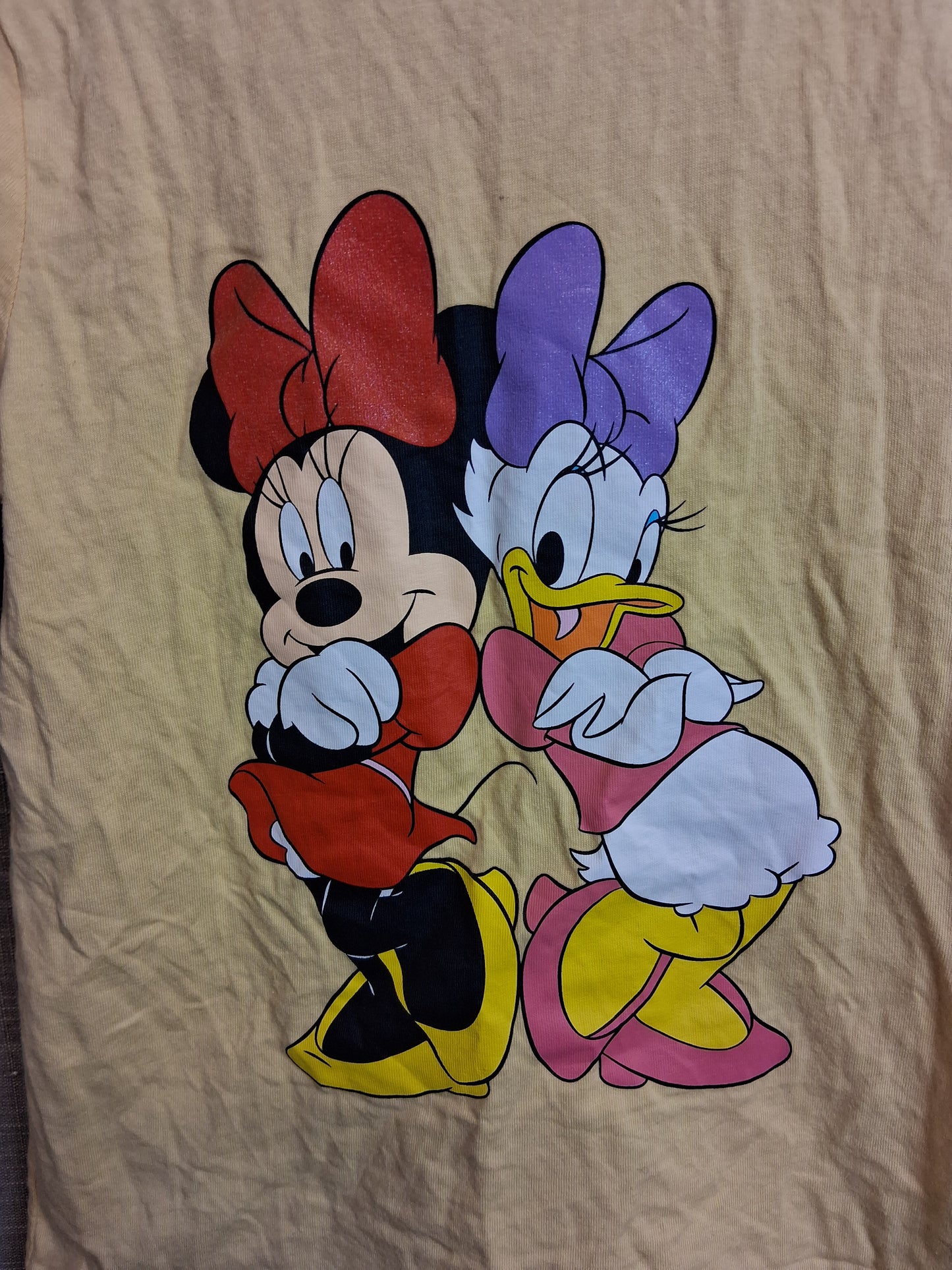 Primark Disney Minnie Mouse and Daisy Yellow Jersey T-Shirt Age 6-7 Years