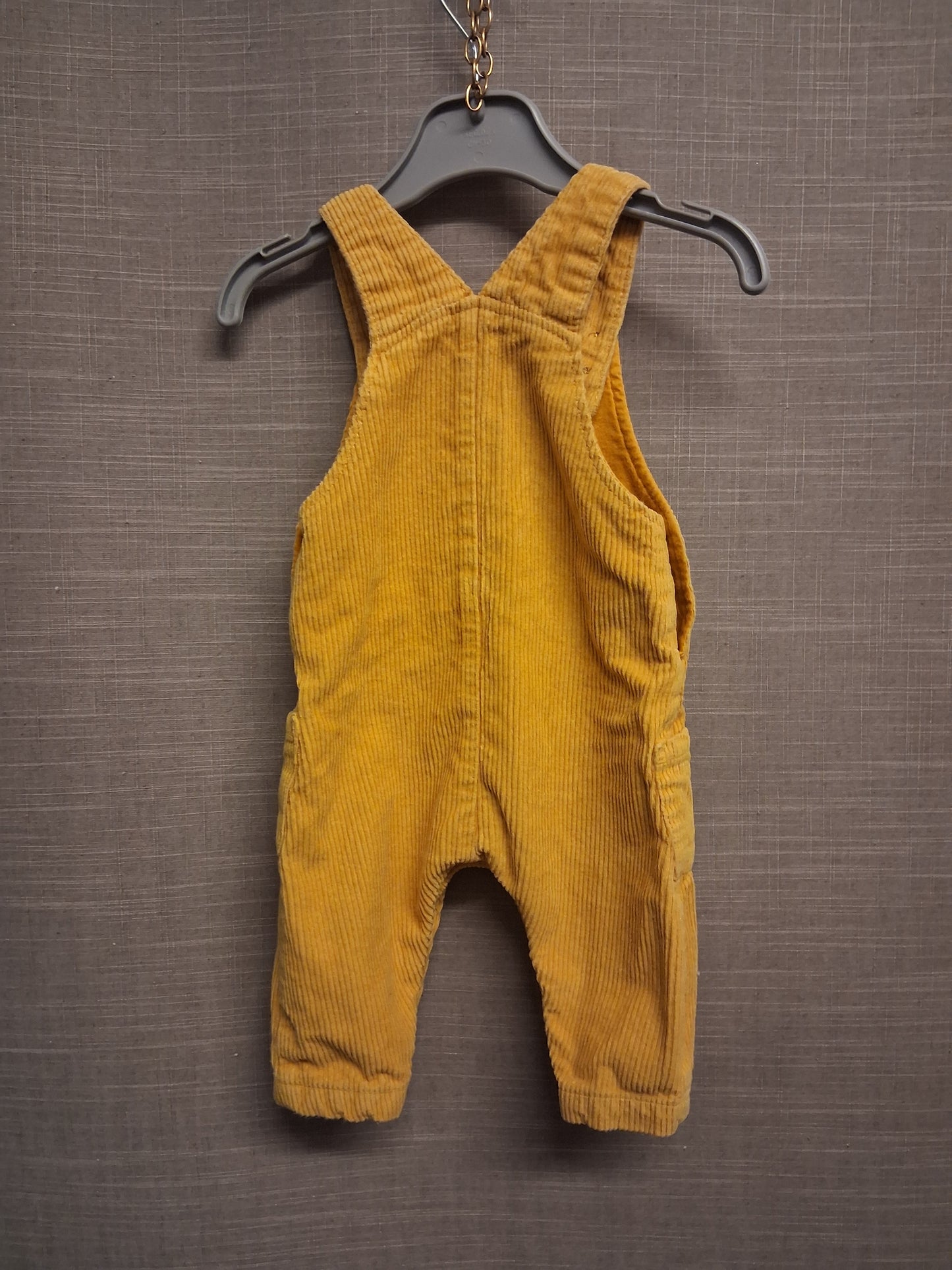 Next Boys Mustard Yellow Corduroy 3D Vehicles Graphic Dungarees Age 3-6 Months