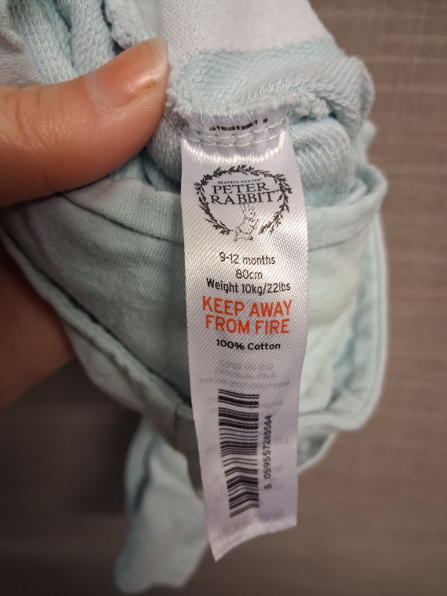 Nutmeg Boys Peter Rabbit Blue Jersey Dungarees Age 9-12 Months