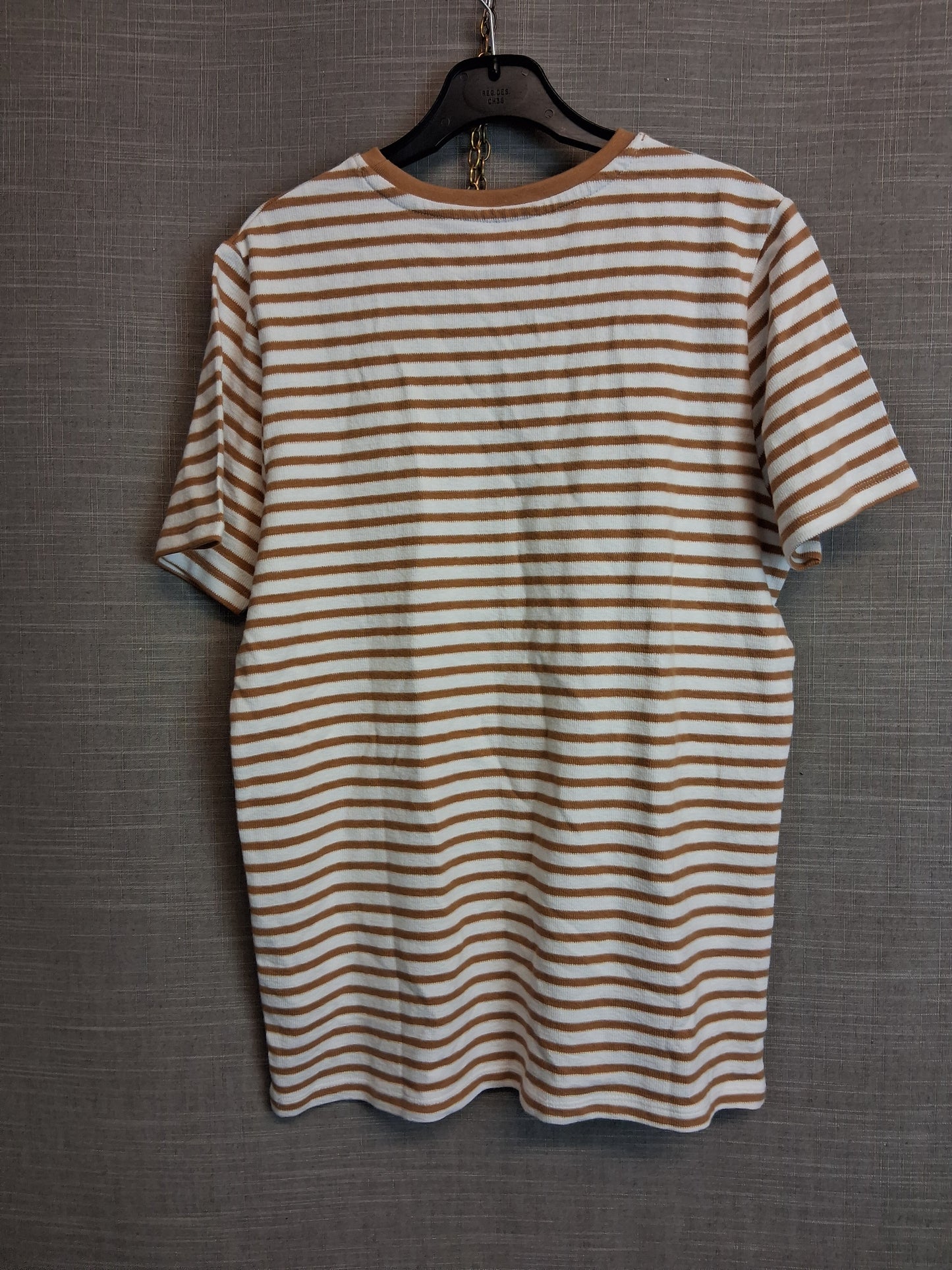 Primark Boys Brown Cream Striped T-Shirt Age 11-12 Years