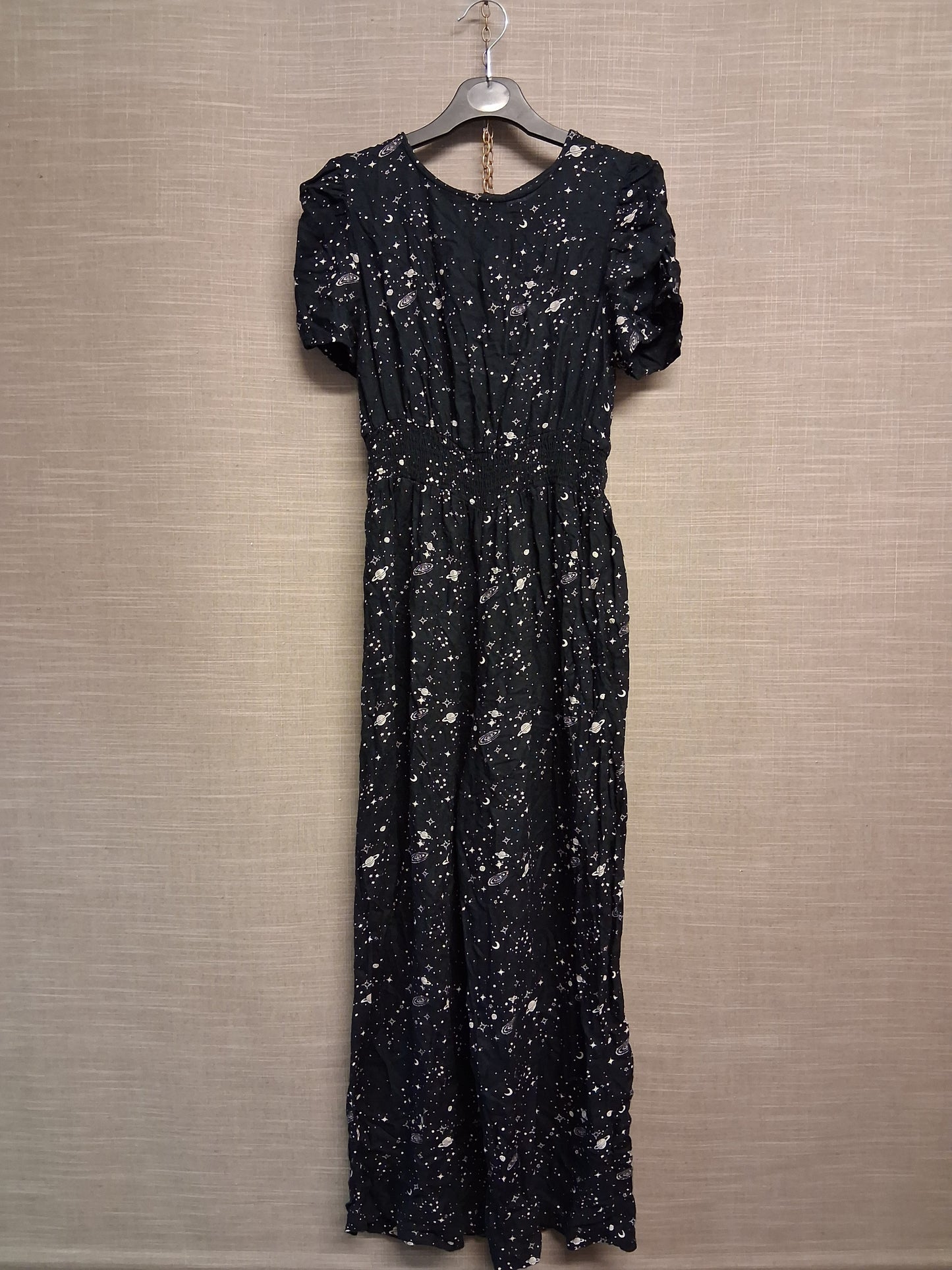 Marks & Spencer Girls Black Space Theme Short Sleeve  Jumpsuit Age 10-11 Years