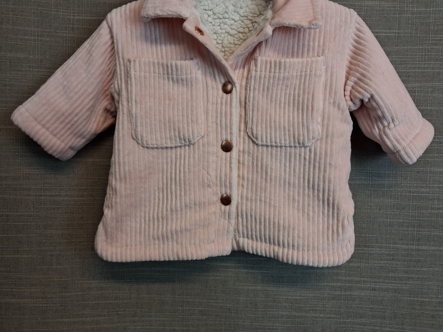 Nutmeg Girls Shacket Pink Shearling Lined Age 0-3 Months