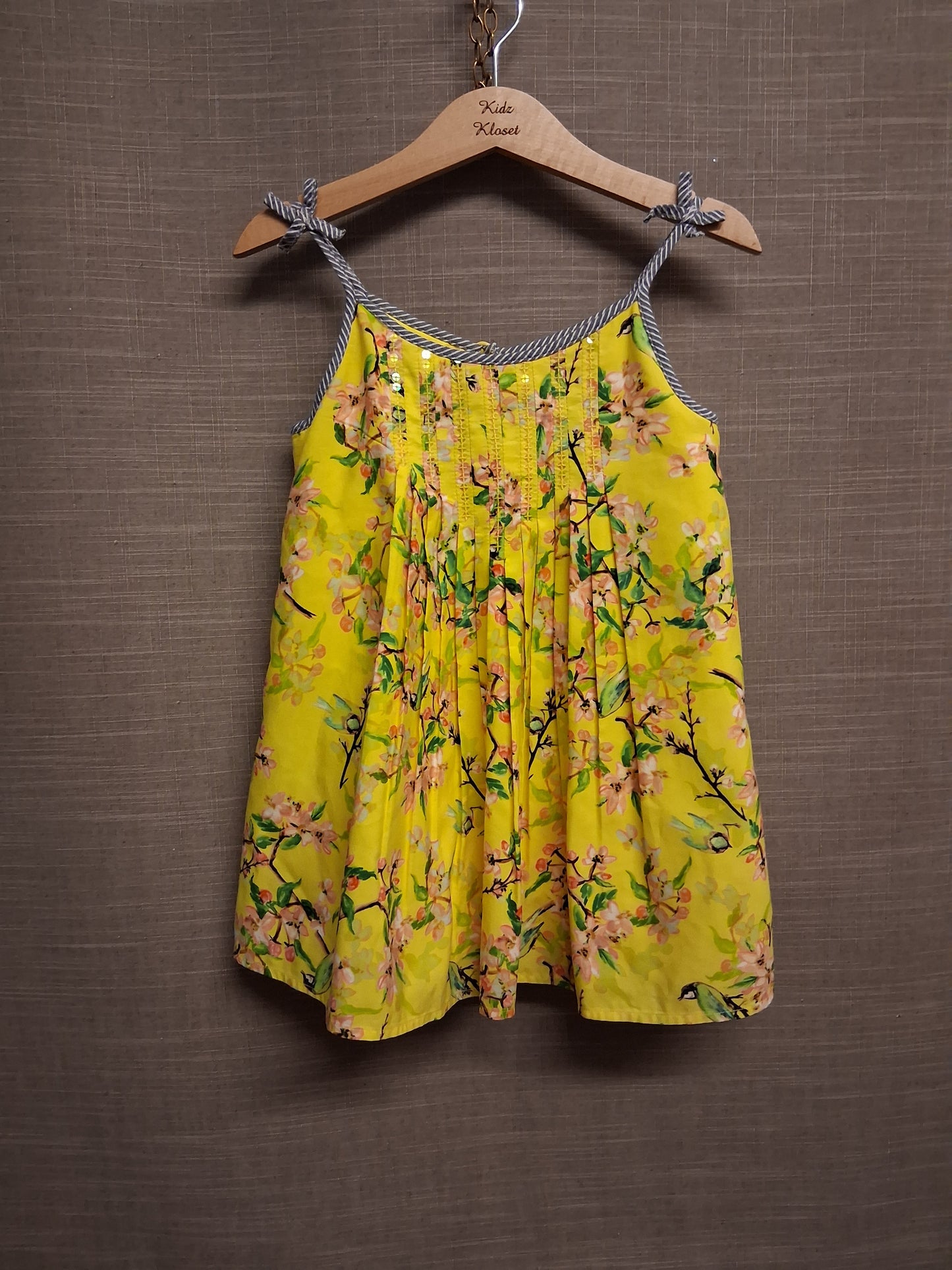 Marks and Spencer Autograph Girls Yellow Floral Vest Top Age 6-7 Years