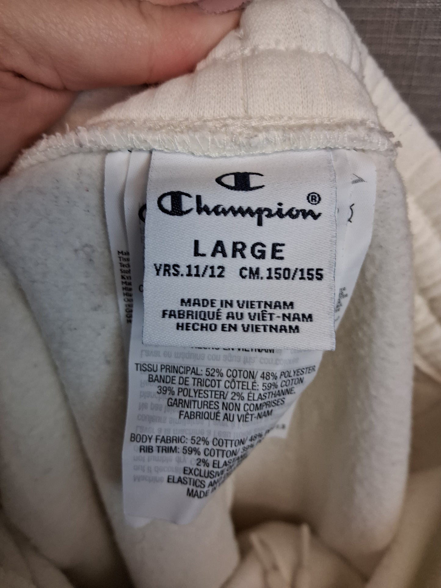Champion Cream Slim Leg Joggers Age 11-12 Years