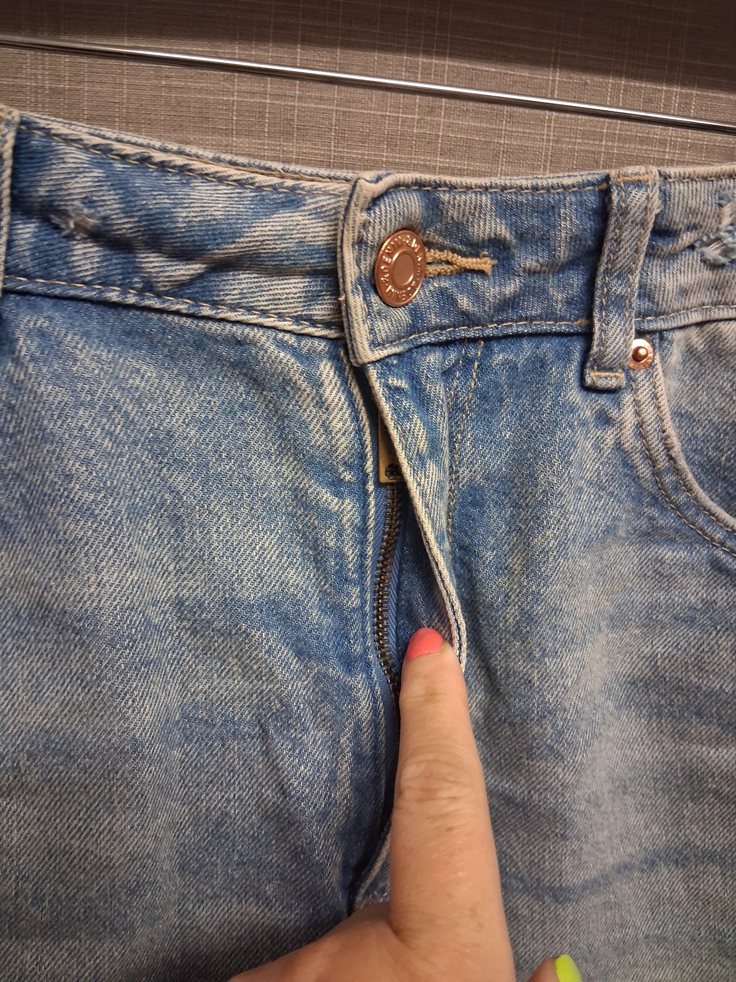 H&M Girls Blue Distressed Denim Shorts Age 14 Years