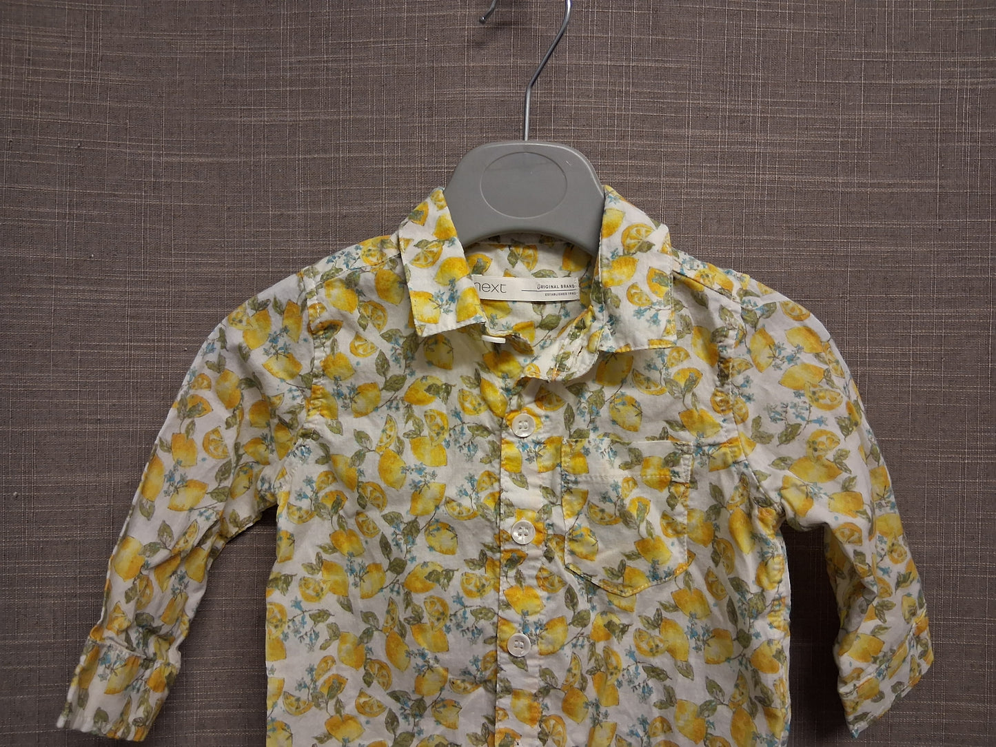 Next Girls Lemon Pattern Blouse Long Sleeve Age 3-6 Months