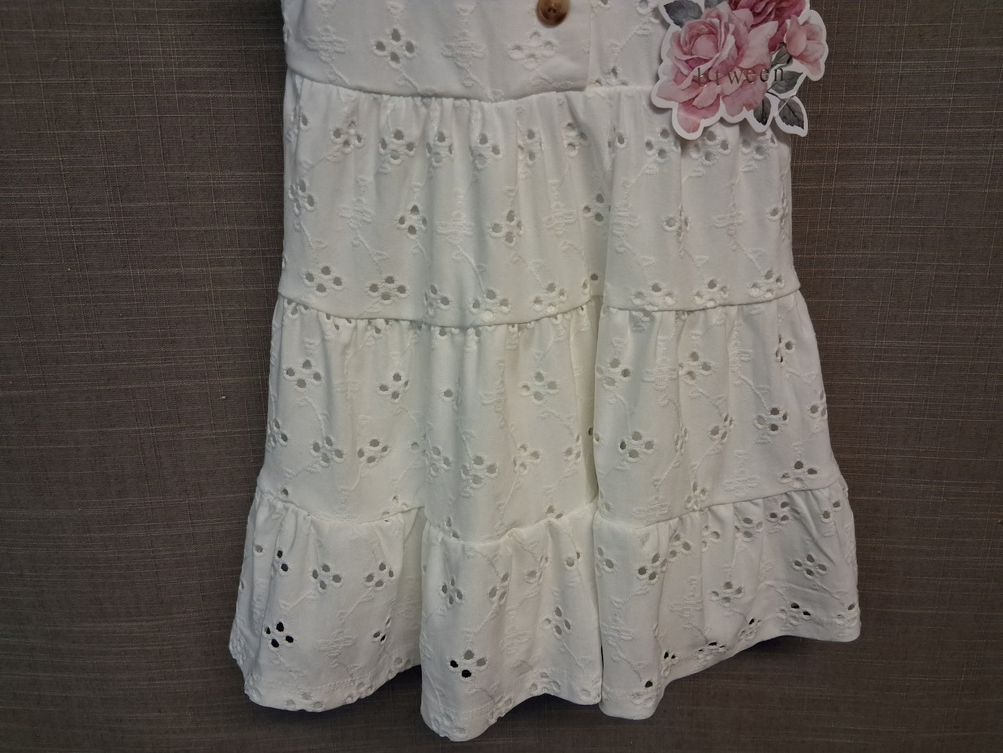 Btween Girls White Brodiere Anglaise A Line Dress Age 4 Years New