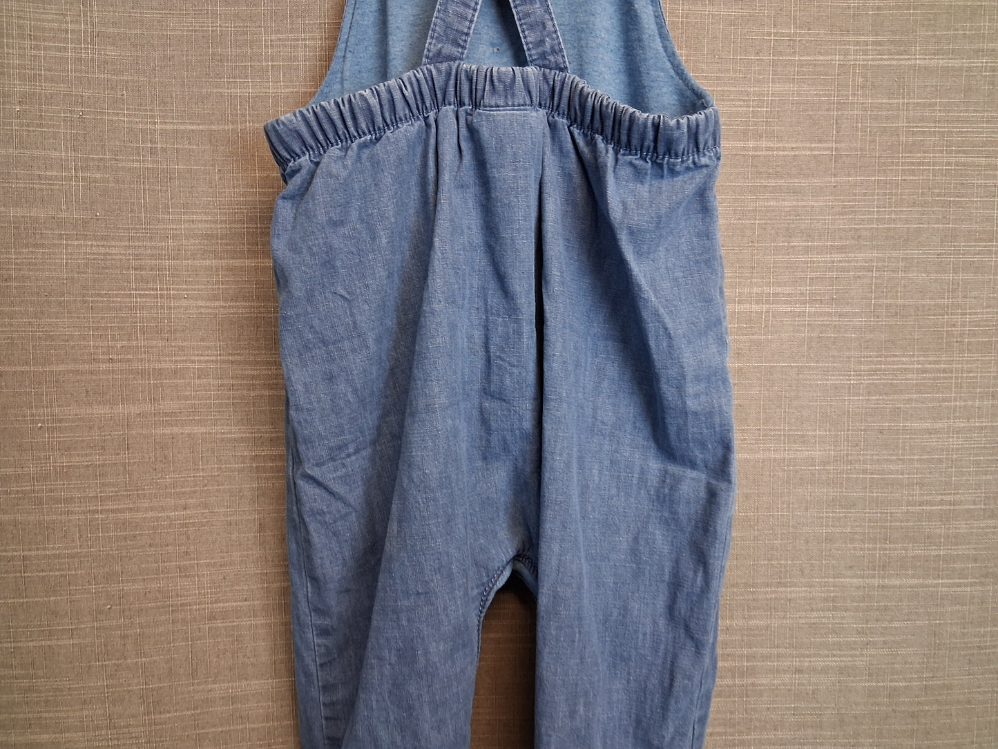 Next Girls Blue Chambray Denim Dungarees Age 12-18 Months Lined