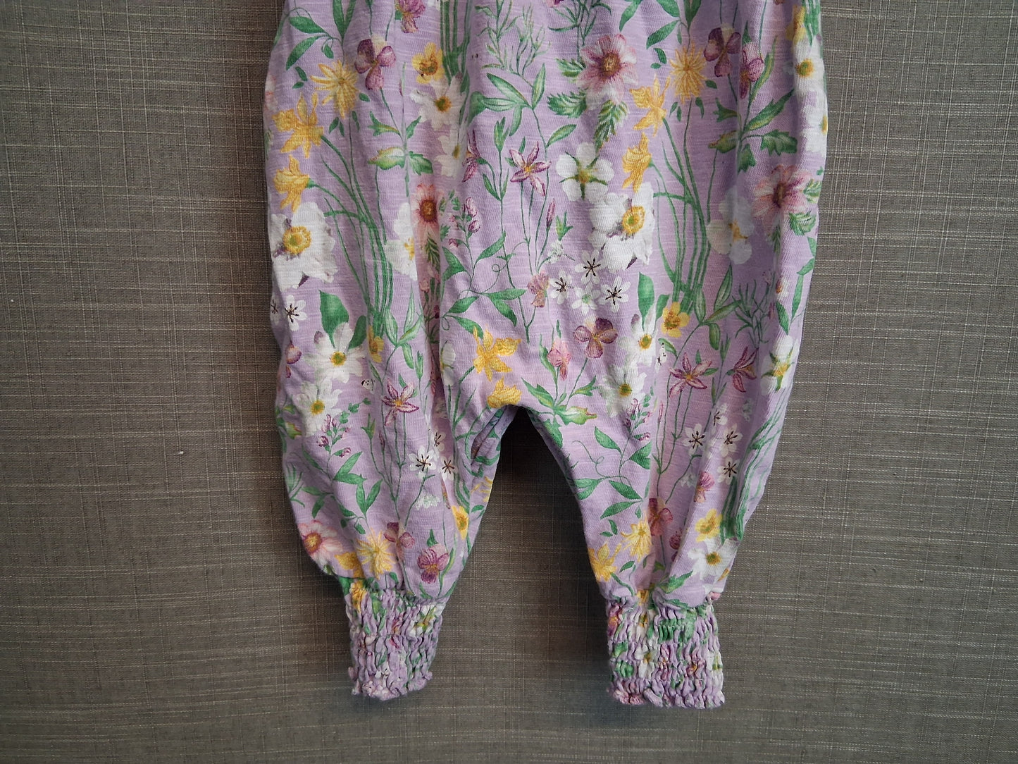 Next Girls Lilac Floral Jersey Sleeveless Romper Age 3-6 Months