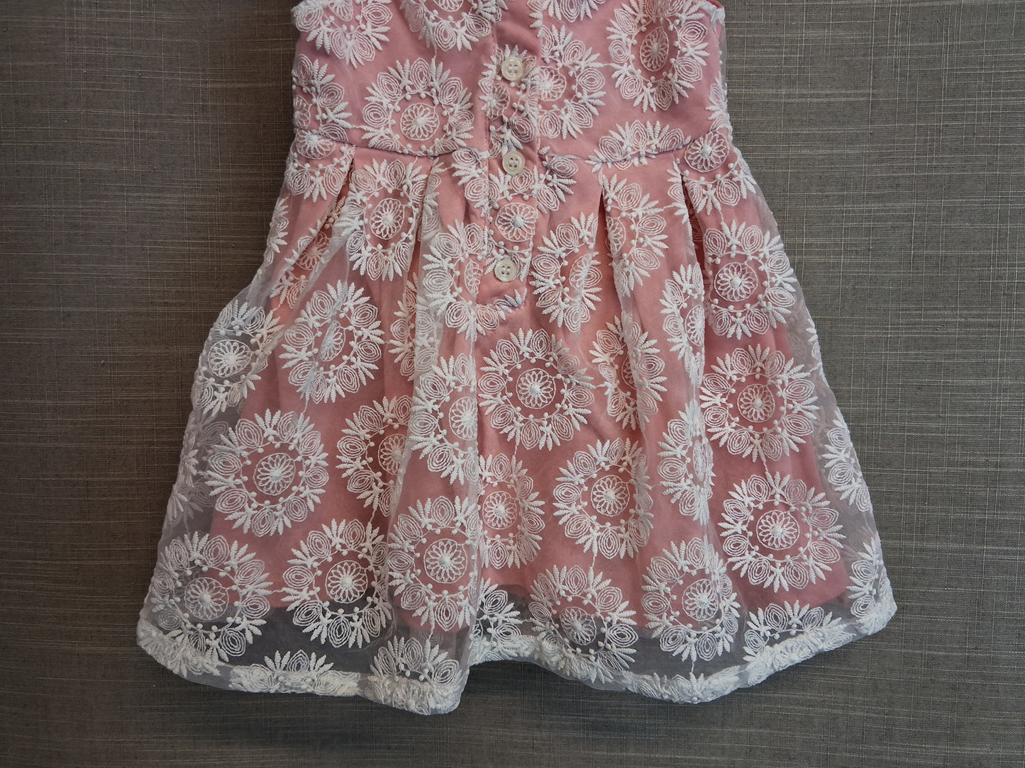 F&F Girls Pink Floral Sleeveless Dress Age 2-3 Years
