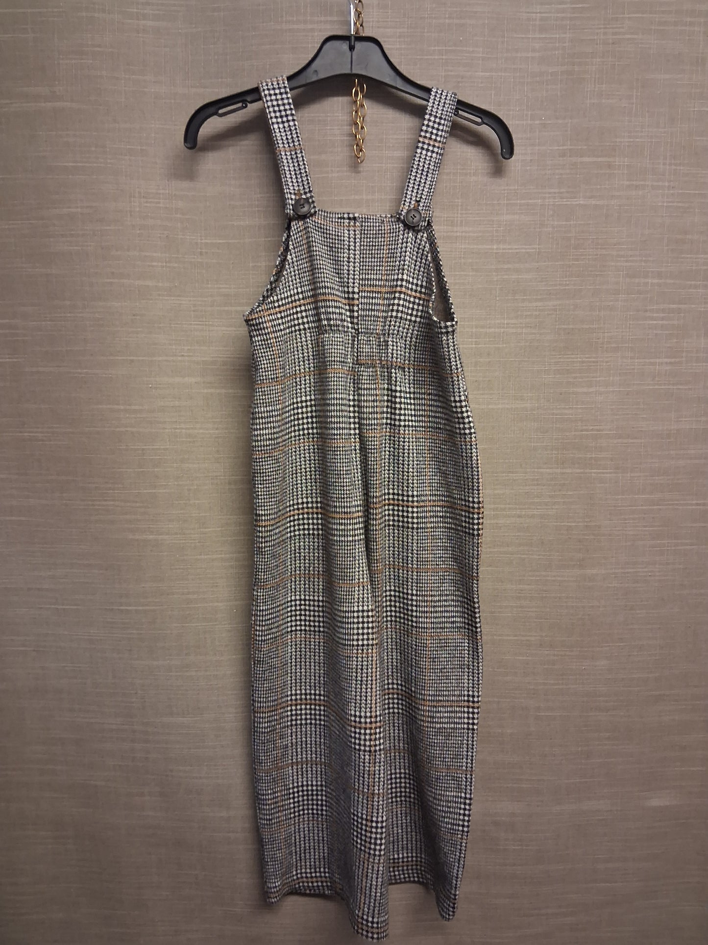 Zara Girls Checked Smart Dungarees Age 7 Years