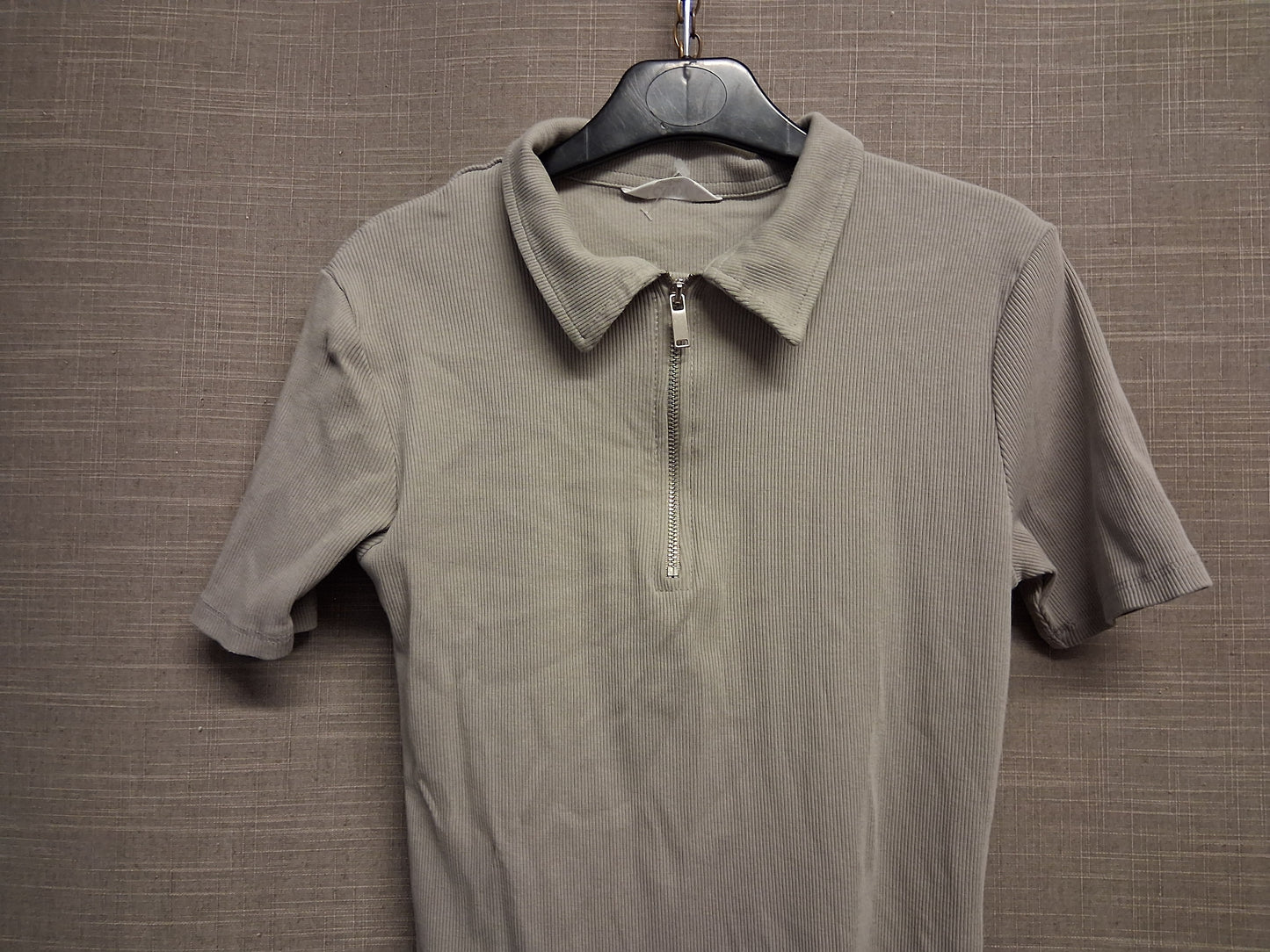 Matalan Grey T-Shirt Dress Short Sleeve Zip Detail Age 15 Years
