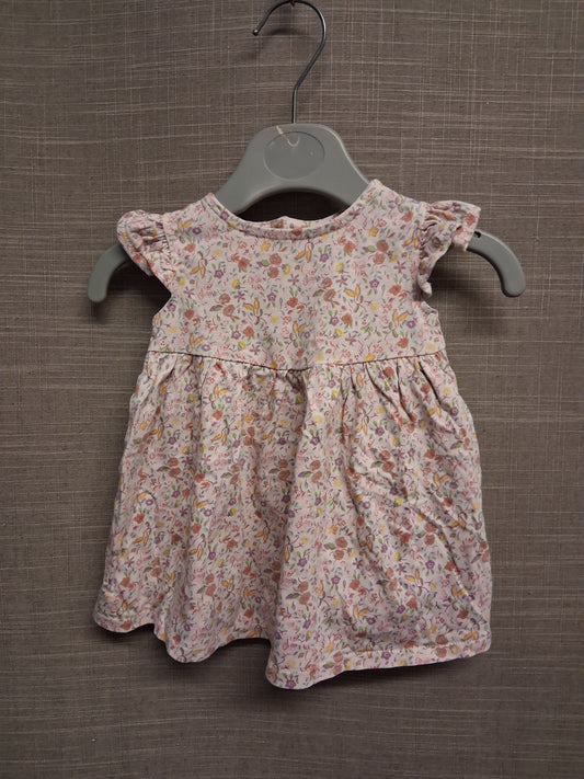 Next Girls Pink Floral Jersey Cap Sleeve Dress Age First Size