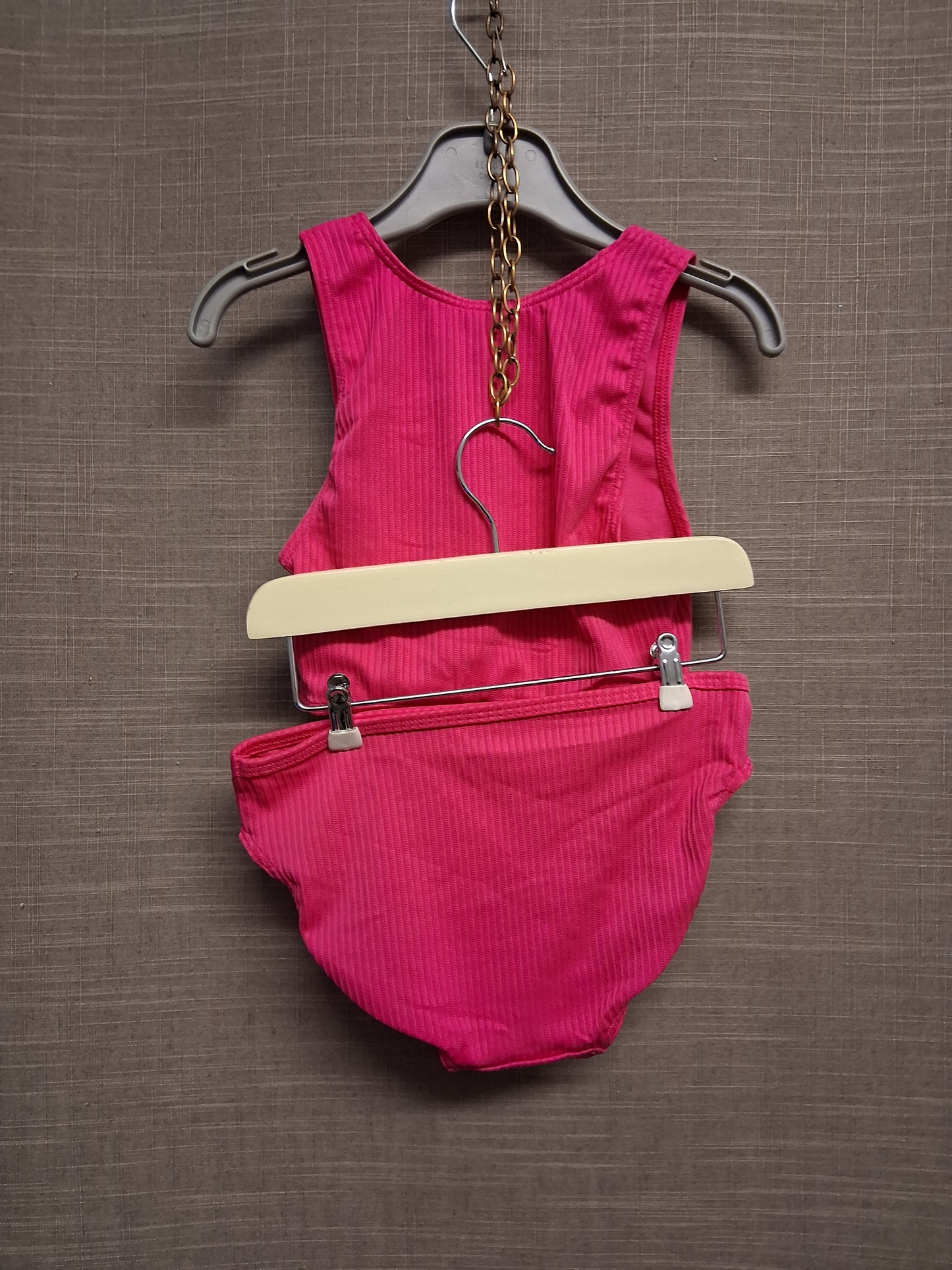 F&F Girls Pink Bikini 2 Piece Swimwear Age 6-7 NWOTs