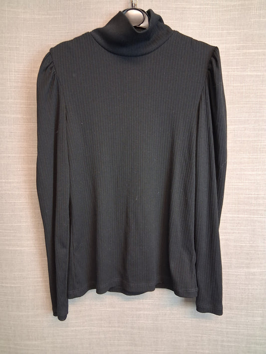 F&F Girls Black High Neck Long Sleeve T-Shirt Age 13-14 Years