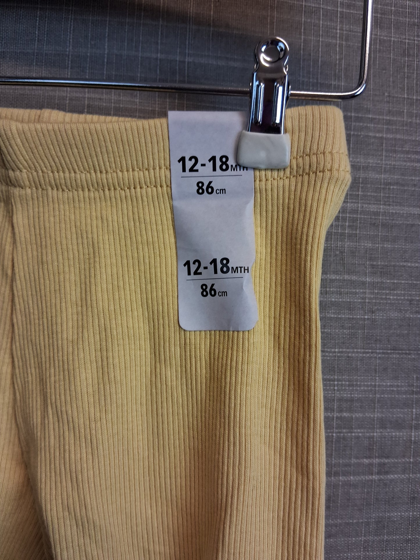 Primark Girls Yellow Ribbed Leggings Age 12-18 Months New
