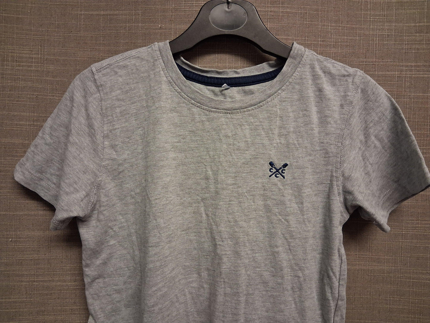 Crew Clothing Boys T-Shirt Short Sleeve Grey 100% Cotton Age 6-7 Years