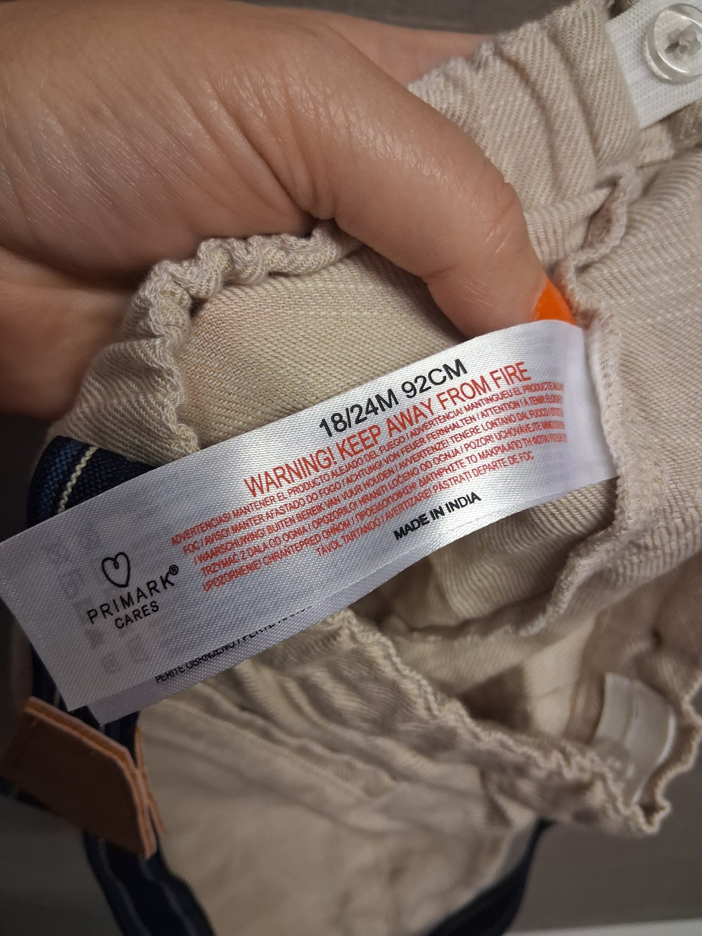 Primark Boys Beige Linen Shorts with Braces Age 18-24 Months