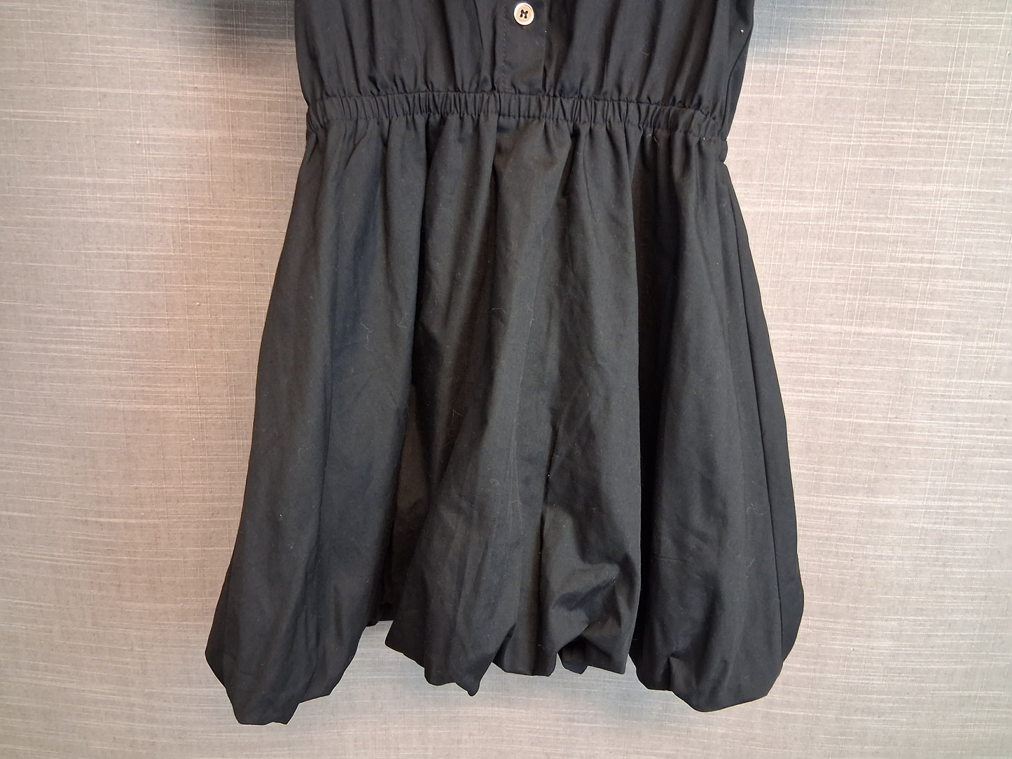 River Island Girls Black Puff Hem and Sleeve Shirt Dress Age 7-8 Years