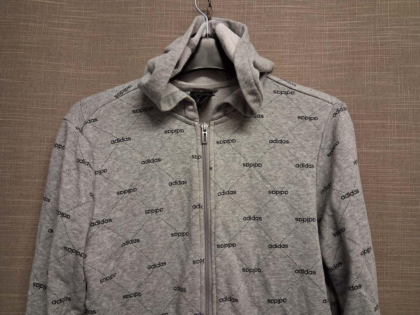 Adidas Boys Grey Full Zip Hoodie Age 13-14 Years