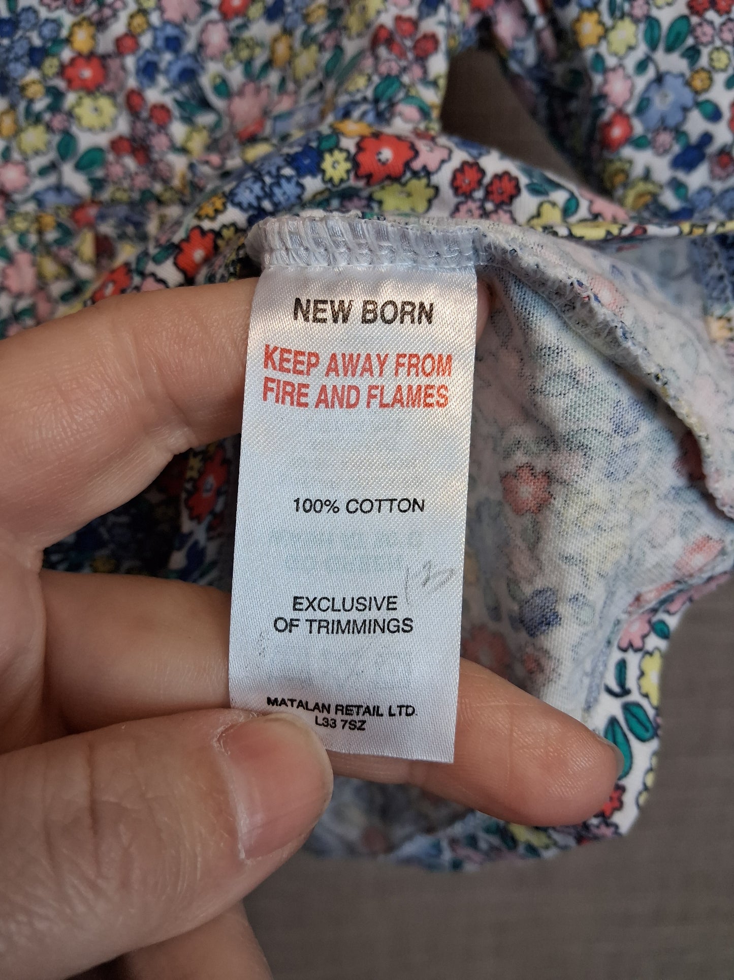 Matalan Girls Blue Floral Jersey Dress Age Newborn