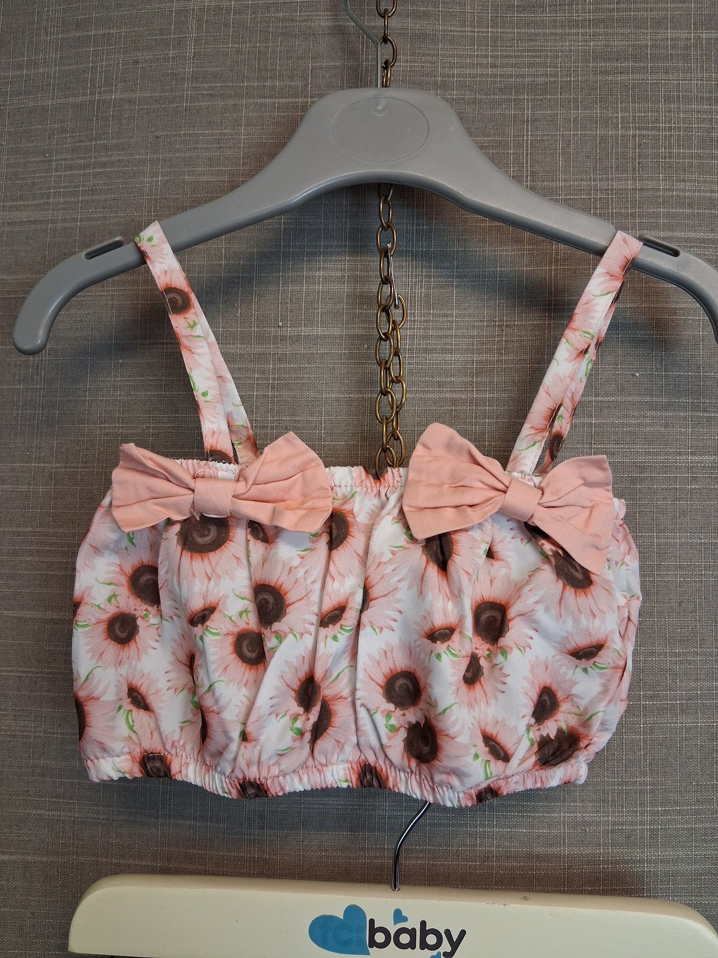 Shein Baby Girls Pink Floral 2 Piece Outfit Set Top and Shorts Age 18-24 Months
