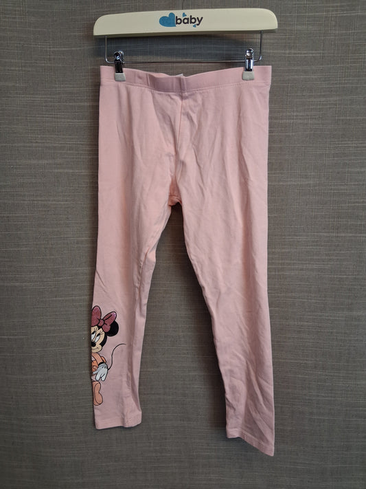 F&F Girls Minnie Mouse Leggings Pink Age 5-6 Years