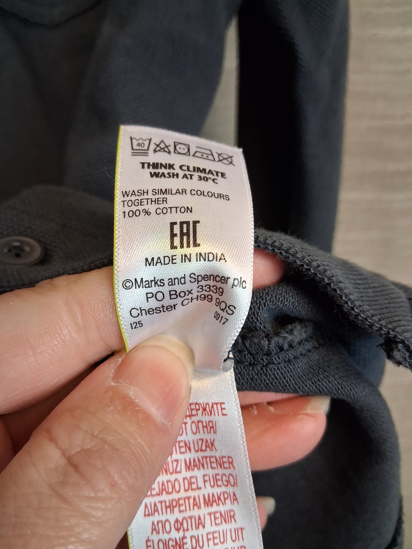 Marks and Spencer Grey Long Sleeve Jersey Shirt Age 5-6 Years