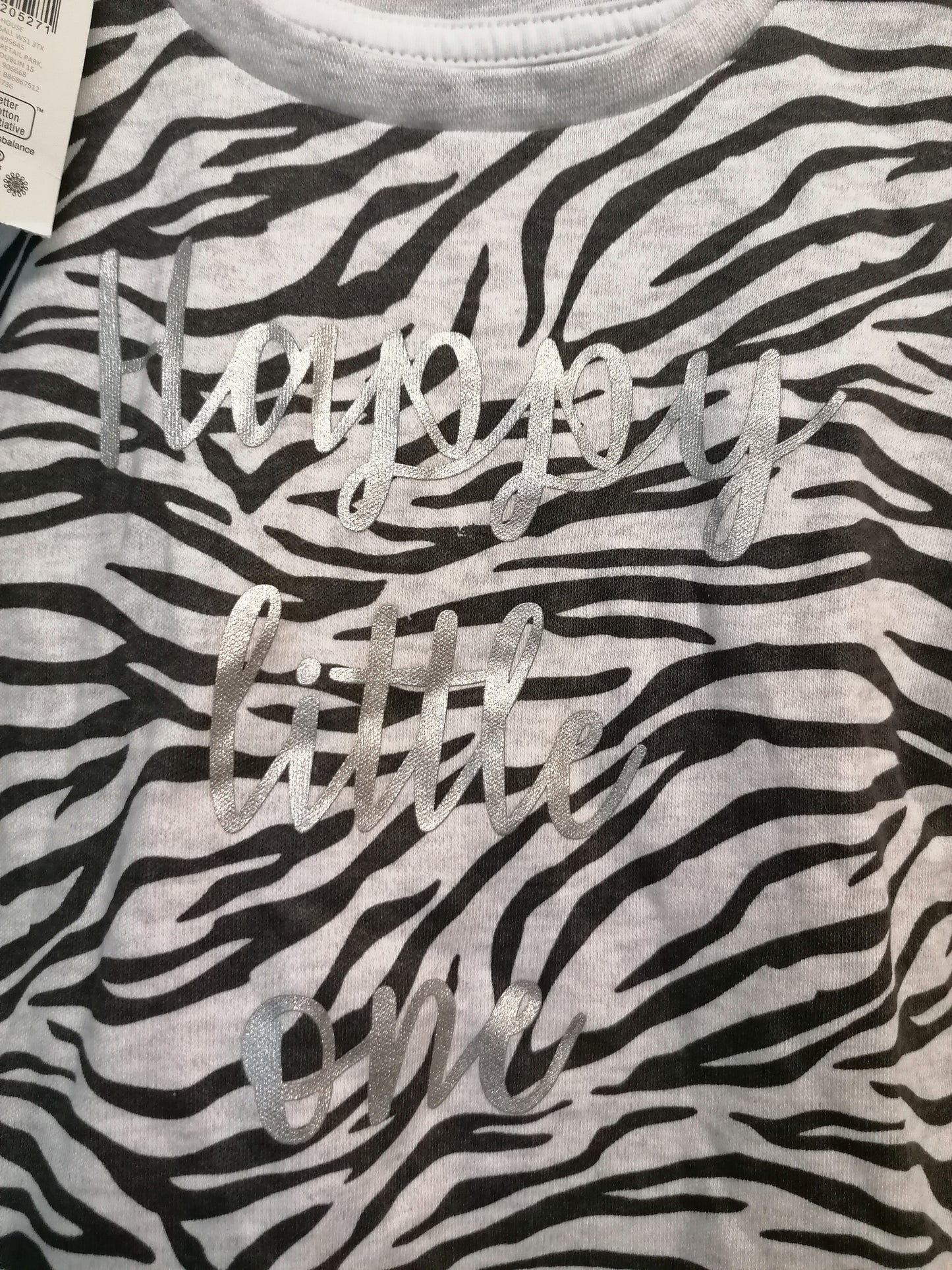 Pep&Co Zebra Print T-Shirt Age 6-9 Months New