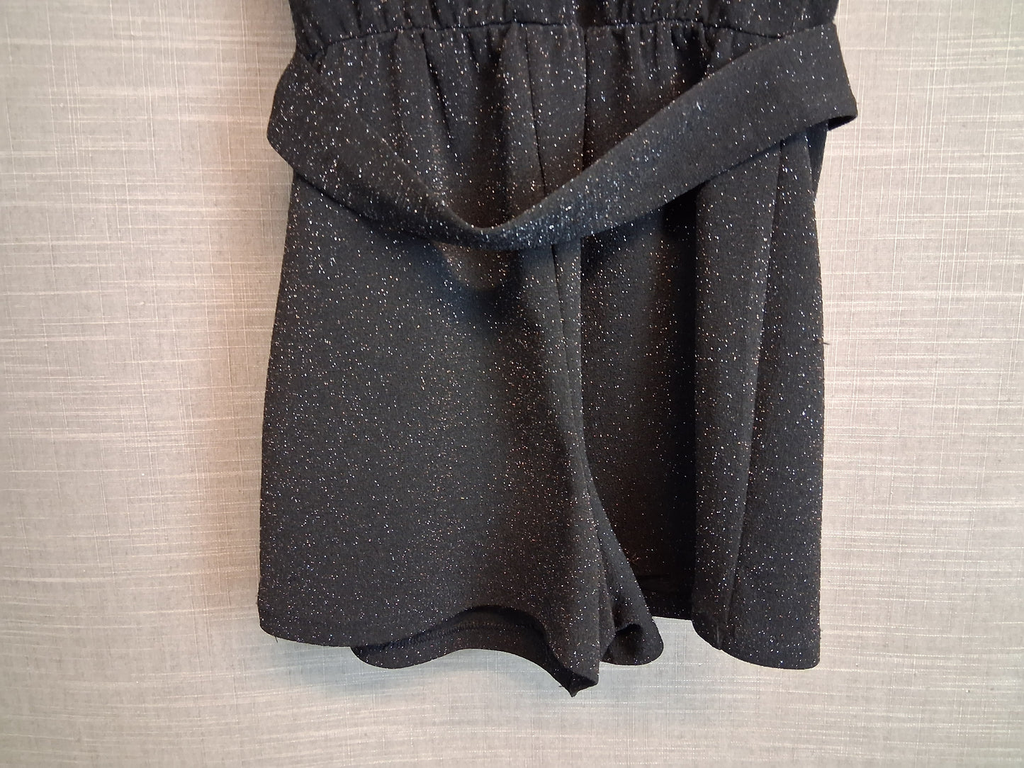 River Island Girls Playsuit Black Sparkly With Belt Age 9-10 Years