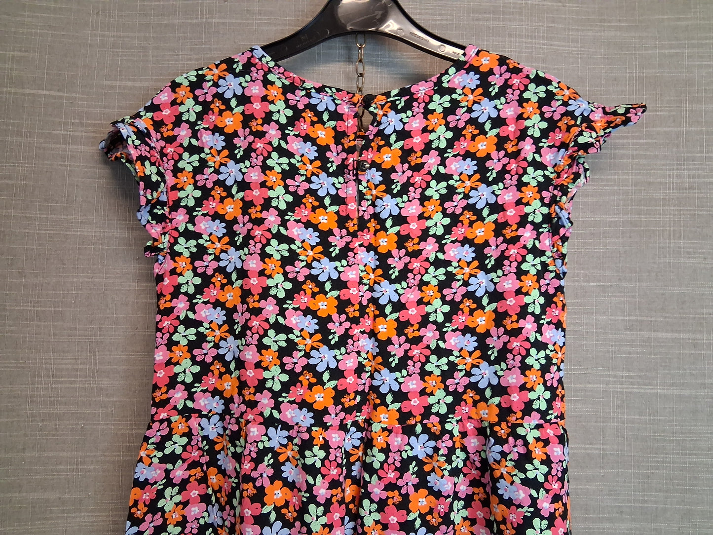 Primark Girls Multicolour Floral Dress Cap Sleeve Age 10-11 Years