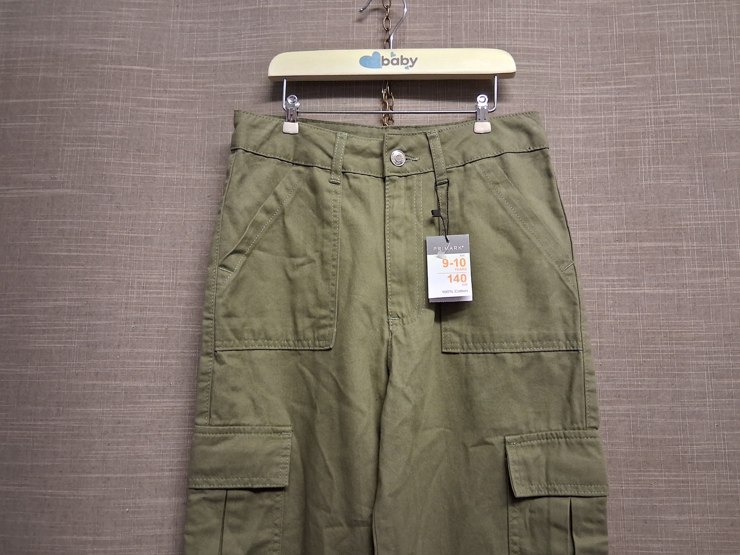 Primark Girls Khaki Cargo Trousers Age 9-10 Years New