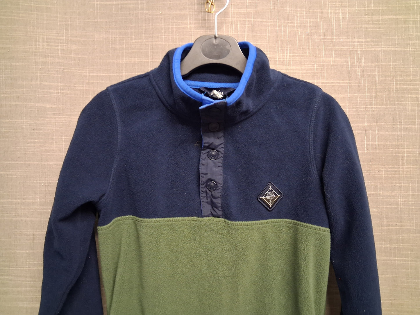 Joules Boys Green Blue Fleece Jumper Sweater Age 9 Years