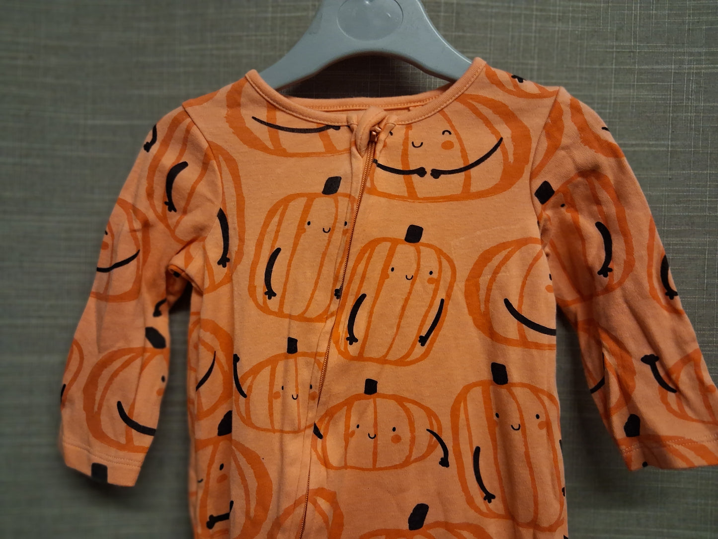F&F Baby Halloween Pumpkin Theme Sleepsuit Romper Orange Age 6-9 Months