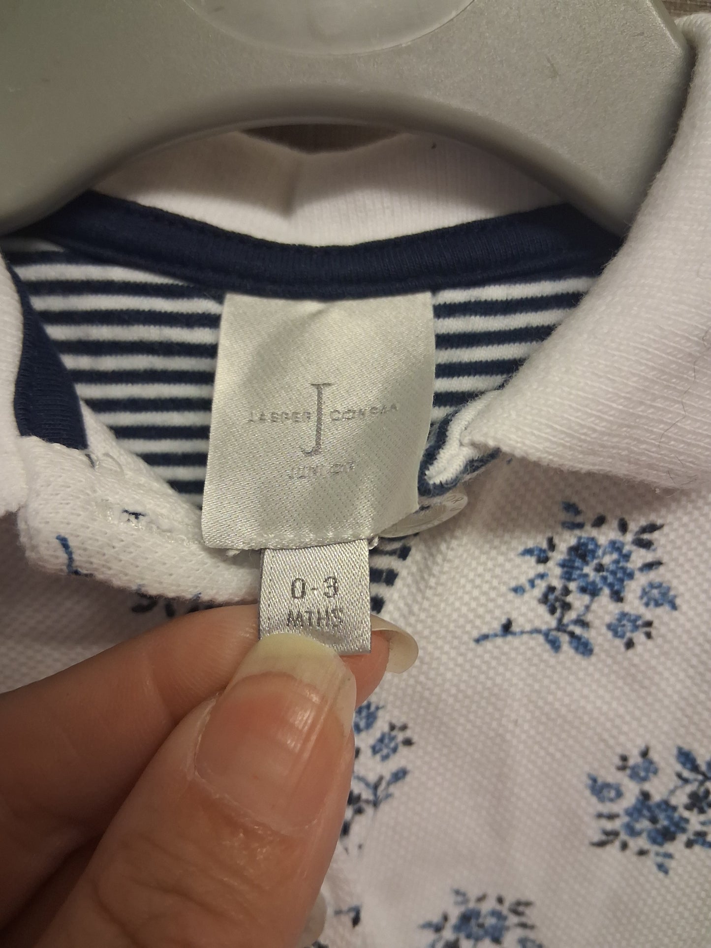 Jasper Conran Girls T-Shirt Dress White Floral Age 0-3 Months