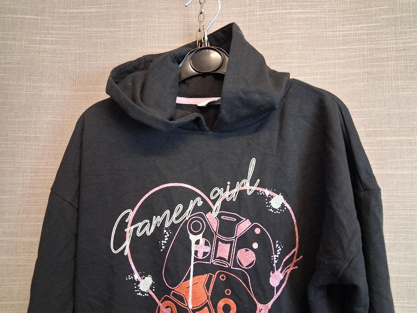 V by Very Girls Gaming Theme Black Hoodie Age 10-11 Years