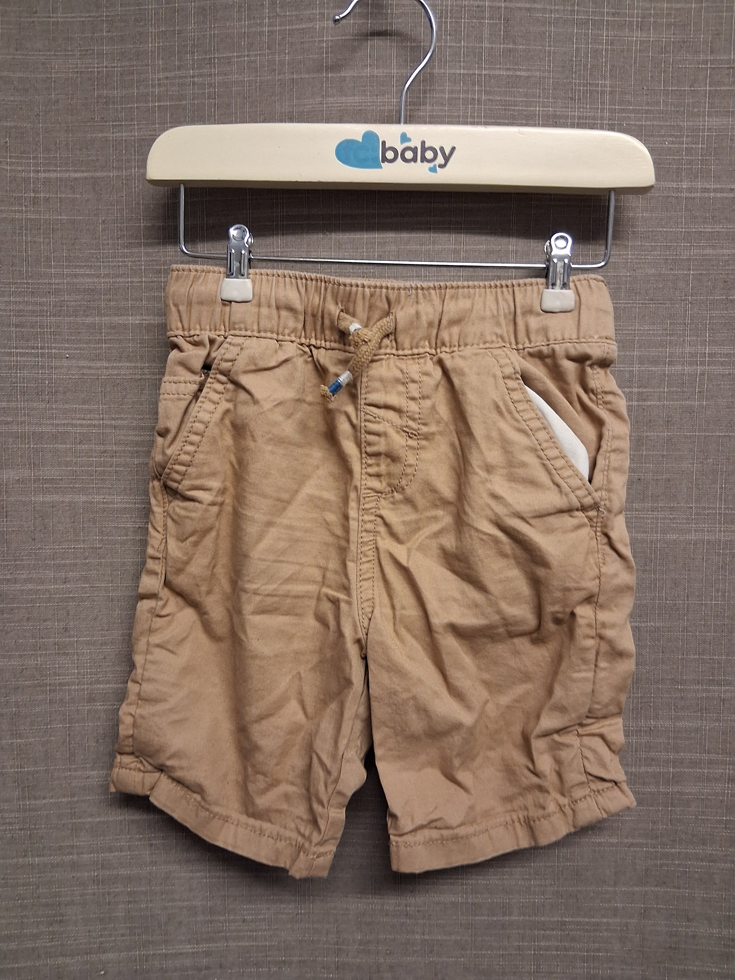 Nutmeg Boys Brown Shorts Elastic Waist Age 12-18 Months 100% Cotton