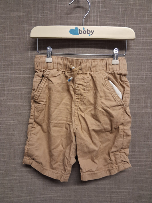 Nutmeg Boys Brown Shorts Elastic Waist Age 12-18 Months 100% Cotton