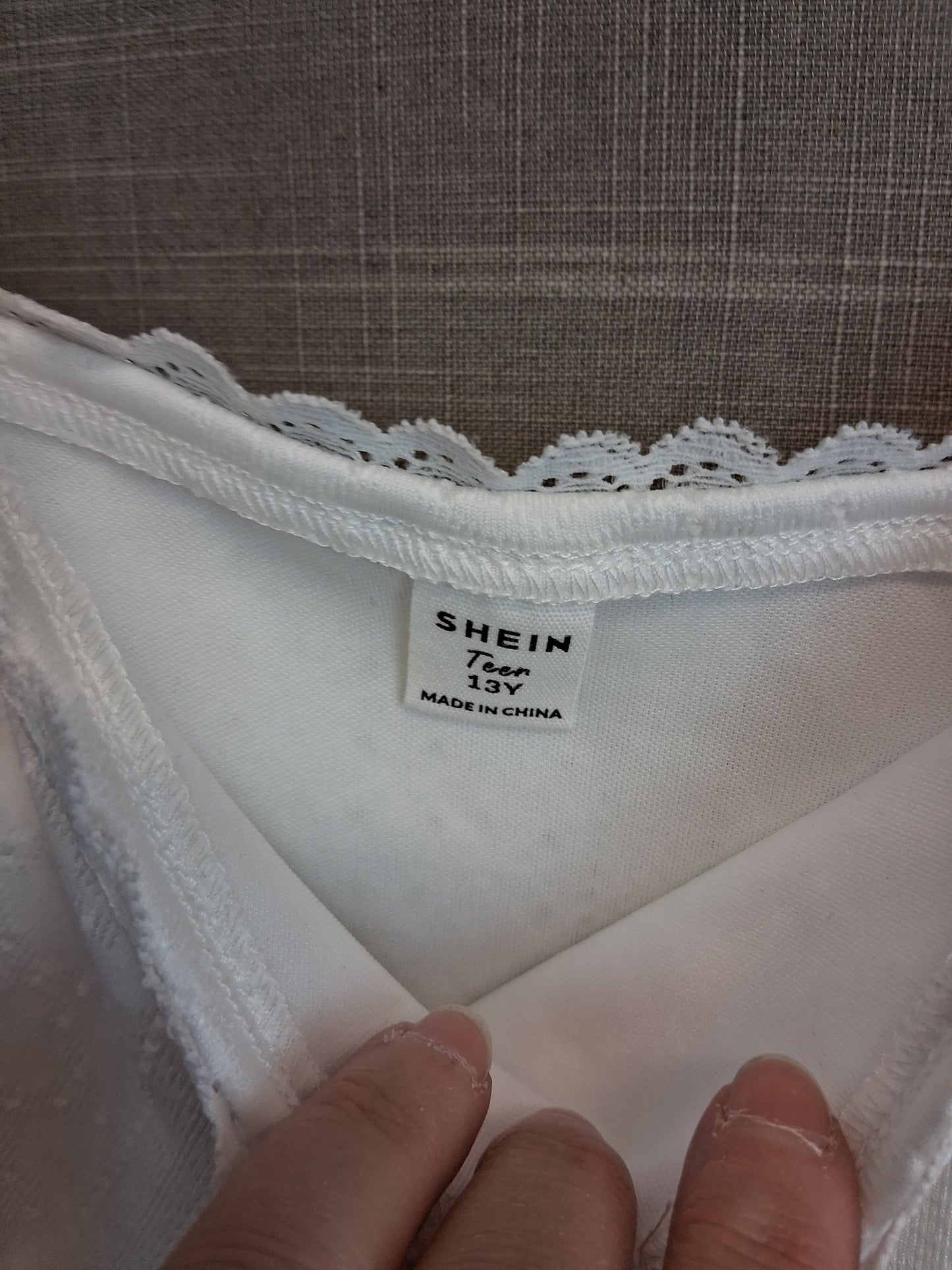 Shein Vest Tank White Brodiere Anglaise Age 13 Years