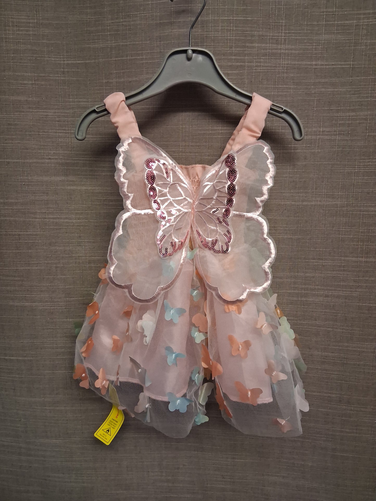 Shein Girls Butterfly Pink Dress Age 9-12 Months New