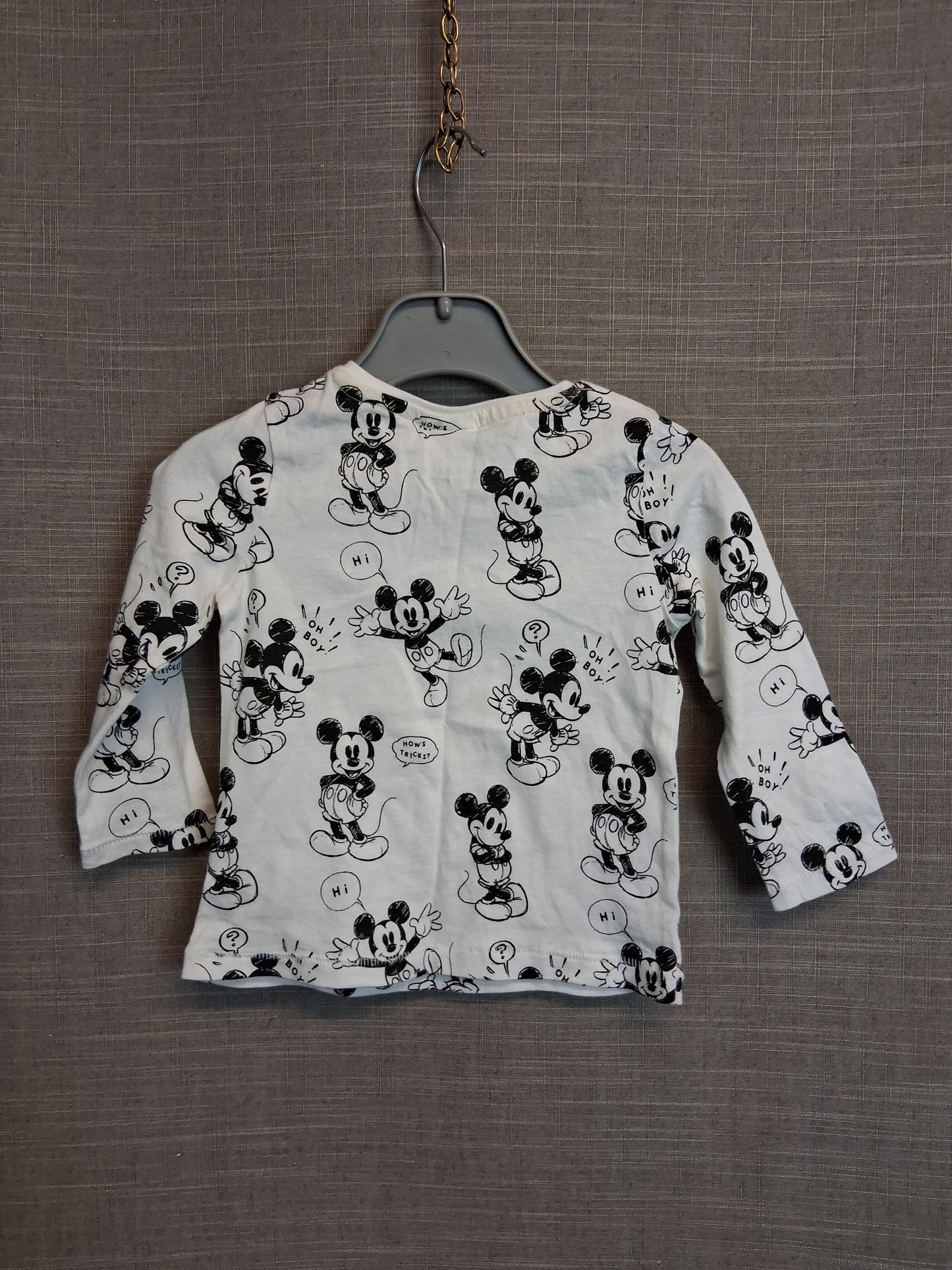 F&F Disney Boys Mickey Mouse Long Sleeve T-Shirt Age 6-9 Months