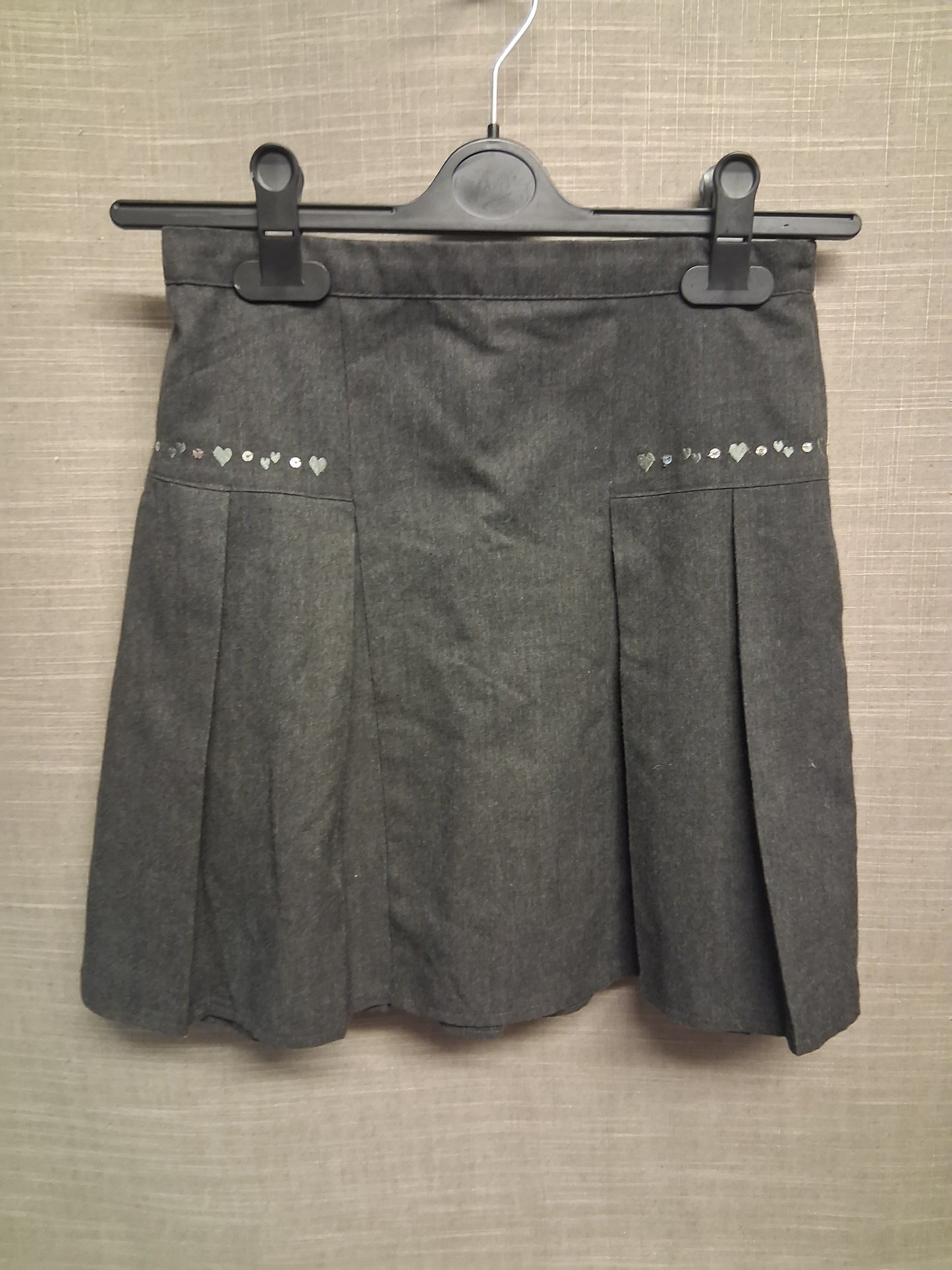 Next Girls Grey Box Pleat School Skirt Adjustable Waist Age 11 Years