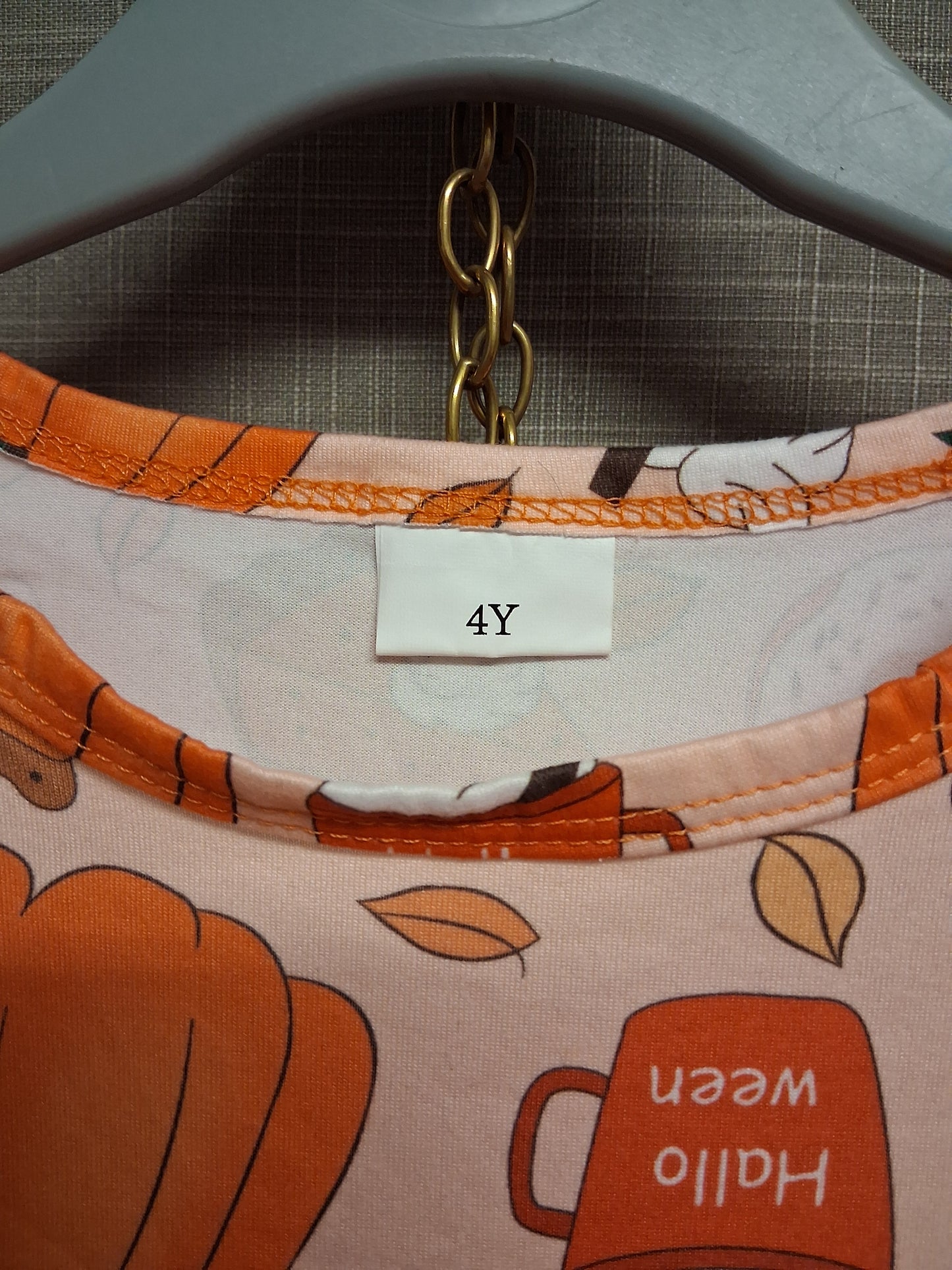 Shein Halloween Autumn Dress Tutu Skirt Long Sleeve Orange Age 4 Years