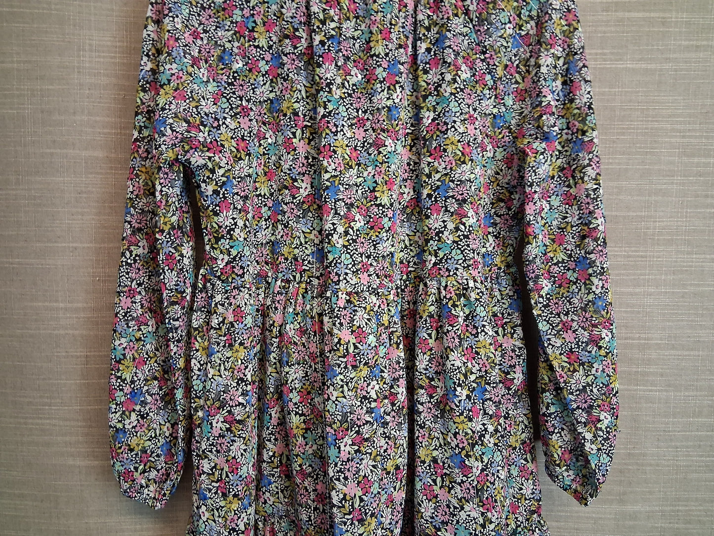 Nutmeg Girls Floral Multicolour Dress Long Sleeve Age 8-9 Years