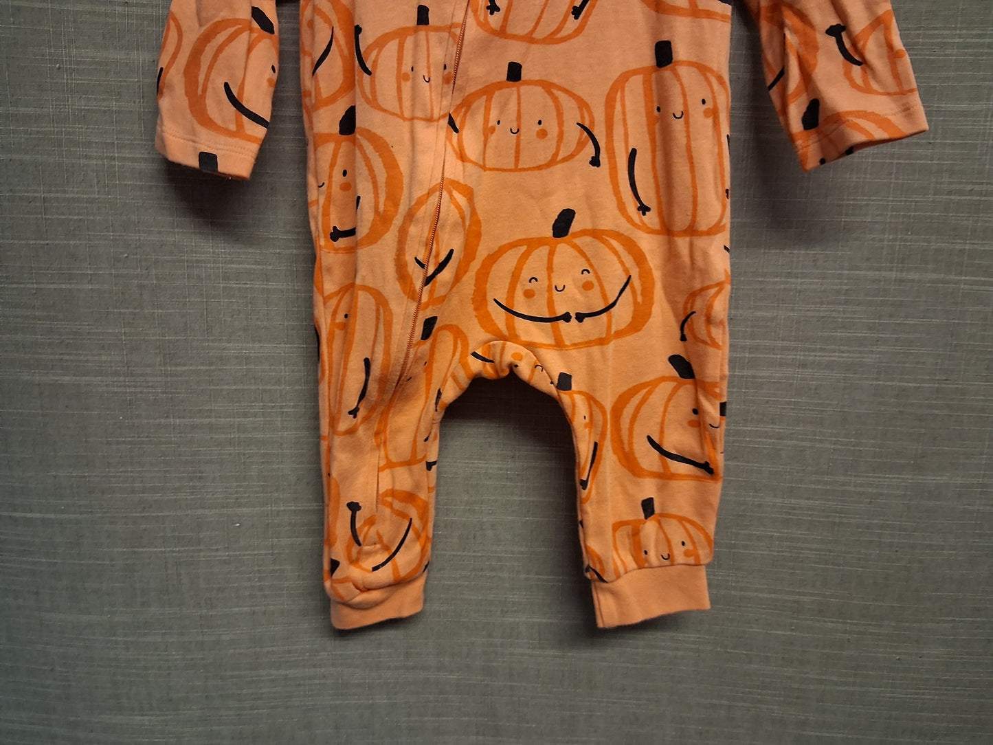 F&F Baby Halloween Pumpkin Theme Sleepsuit Romper Orange Age 6-9 Months