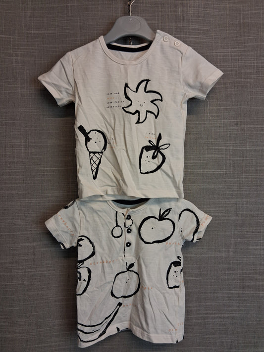 George Boys Twin Pack Beige T-Shirt Age 3-6 Months