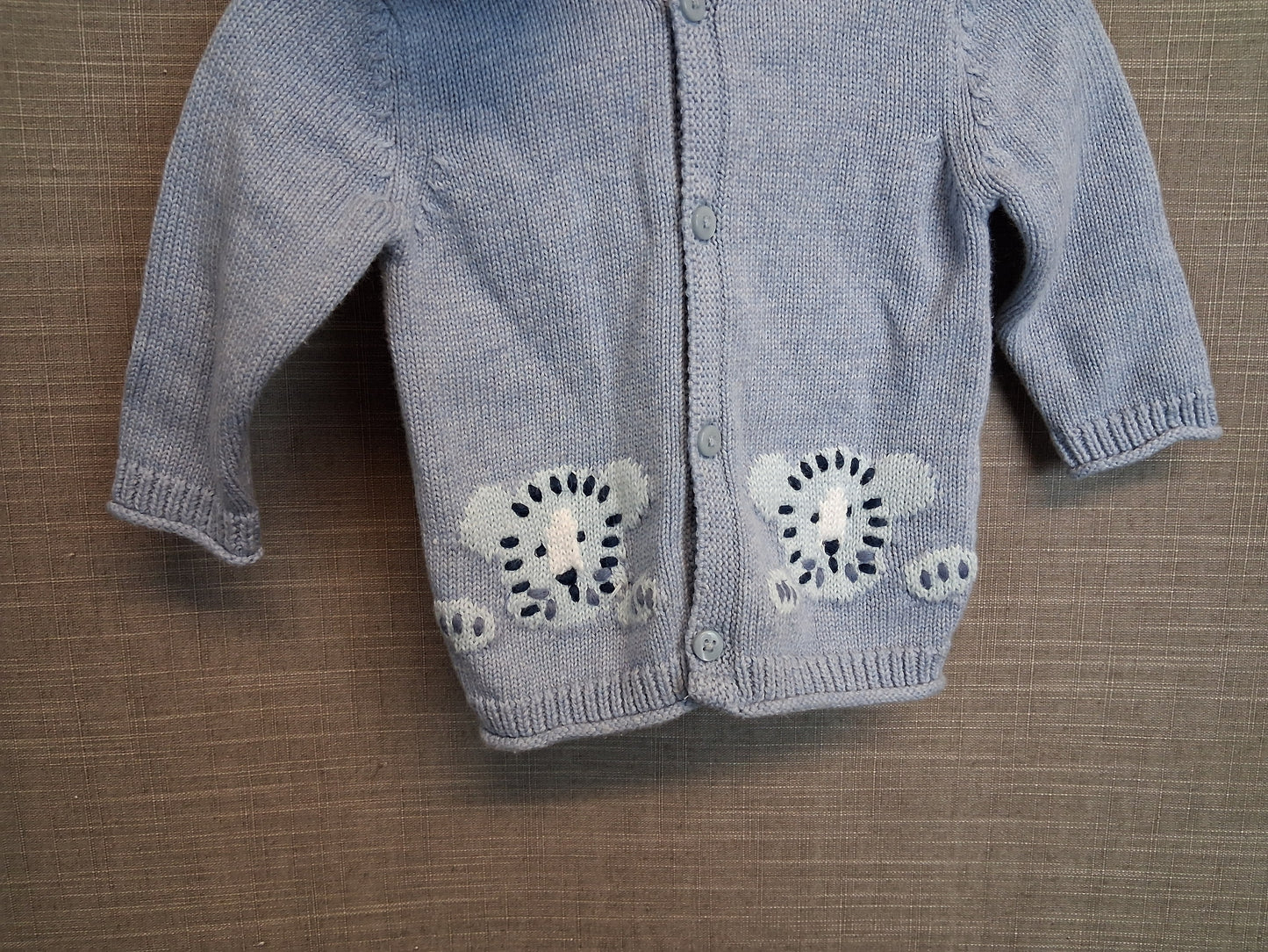 Next Boys Blue Knitted Cardigan With Hood Age 0-3 Months